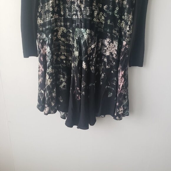 Tibi Floral Fields Long-Sleeve Ruffled Asymmetric Dress size 2 - Picture 4 of 6